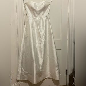 ALFRED SUNG White Strapless Wedding Dress
